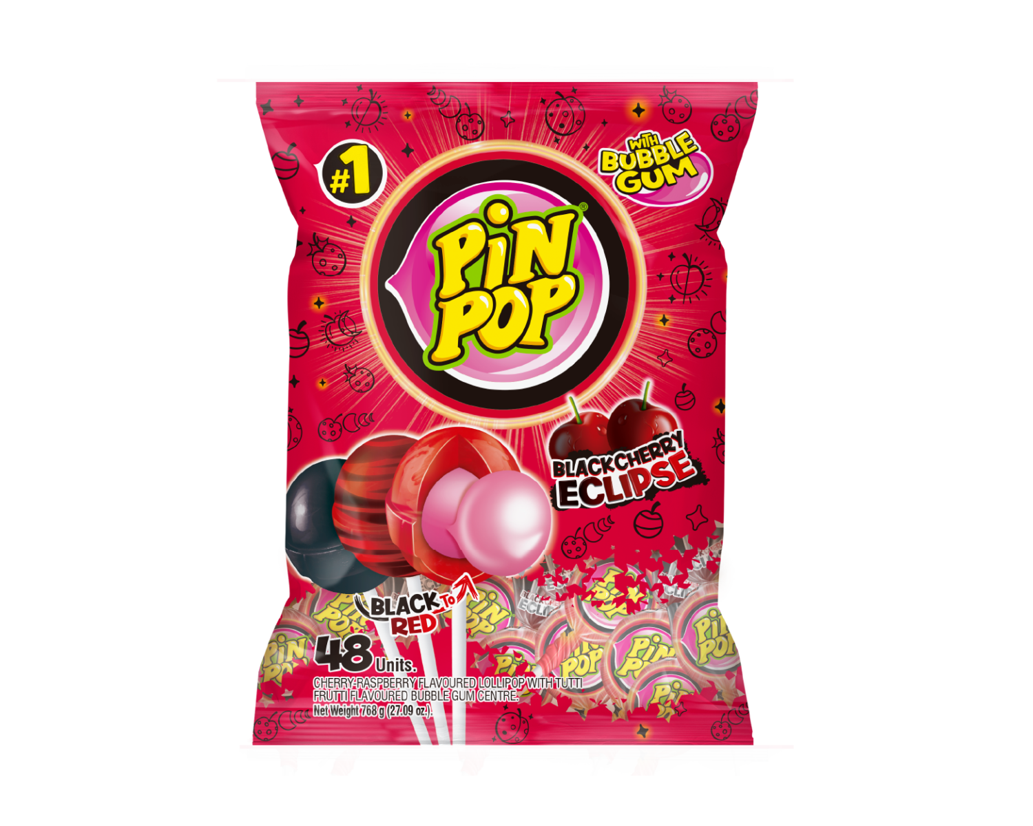 PinPop Black Cherry Eclipse Lollipops