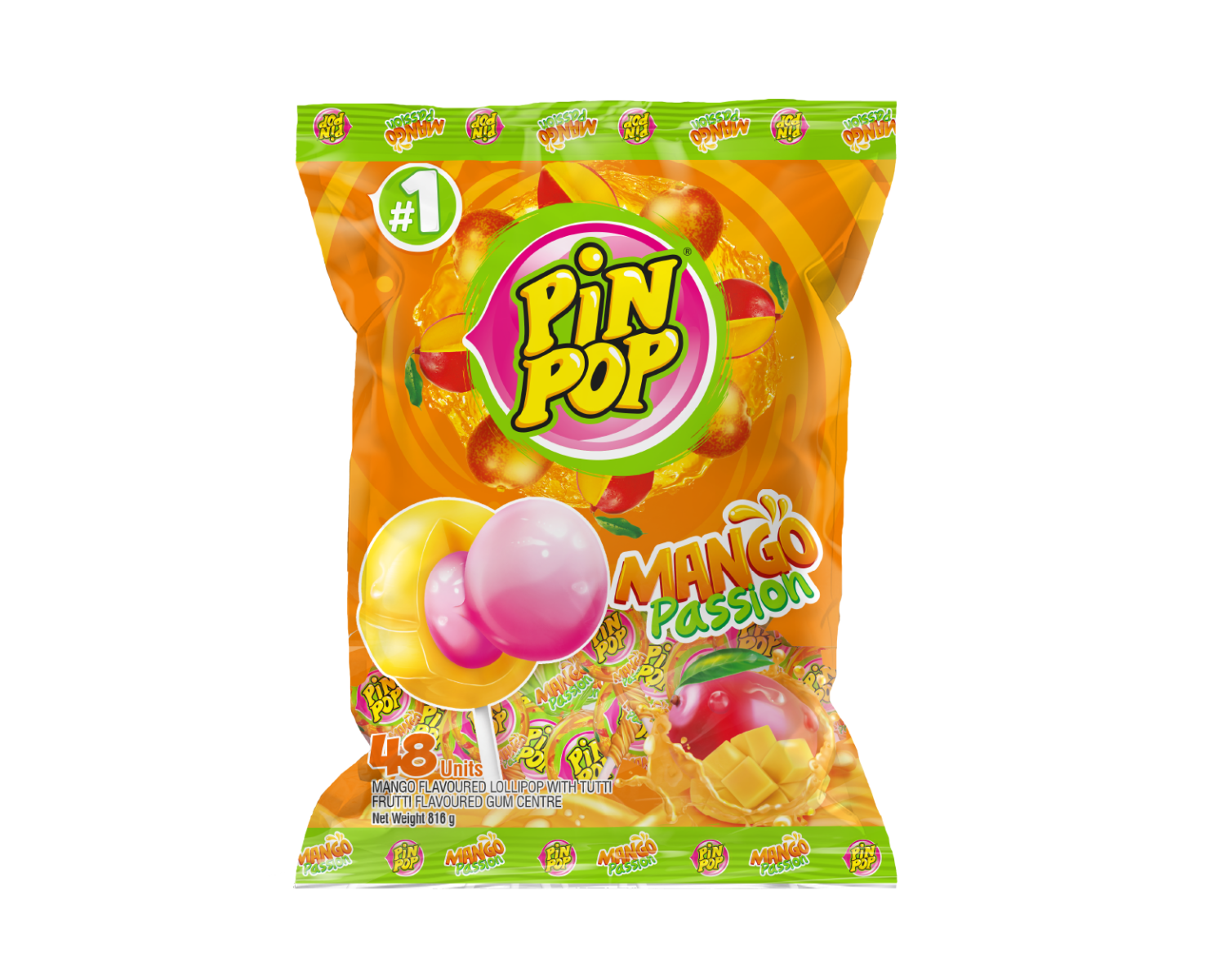 PinPop Mango Passion Lollipops