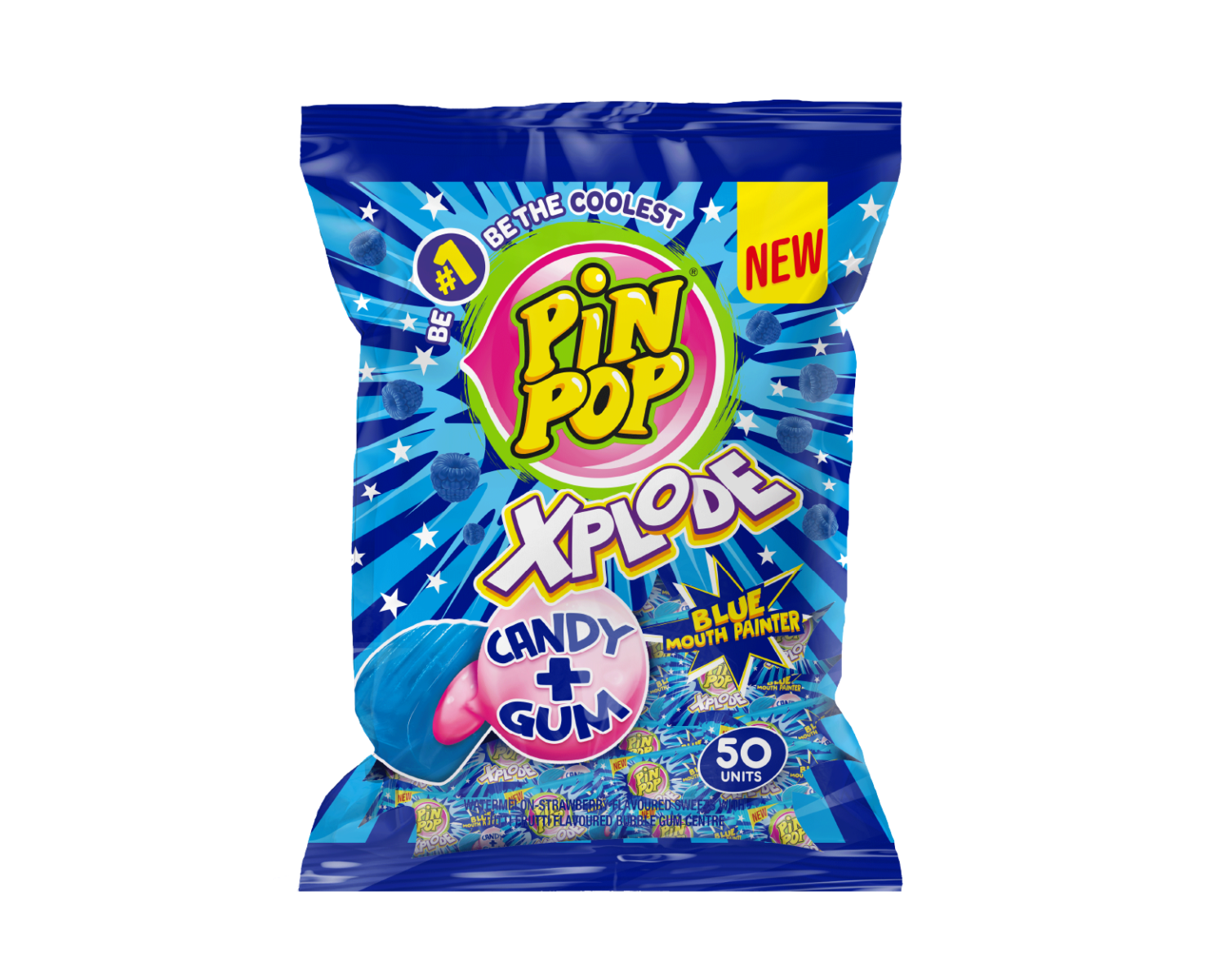 PinPop Xplode Blue Mouth Painter Candy