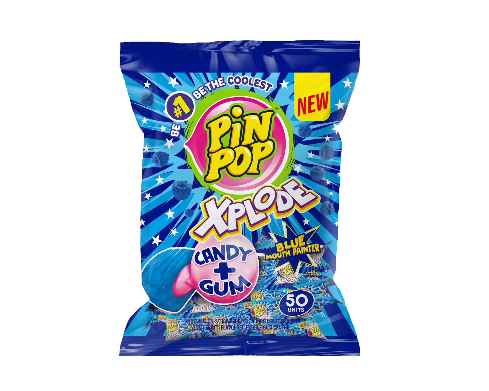 PinPop Xplode Blue Mouth Painter Candy