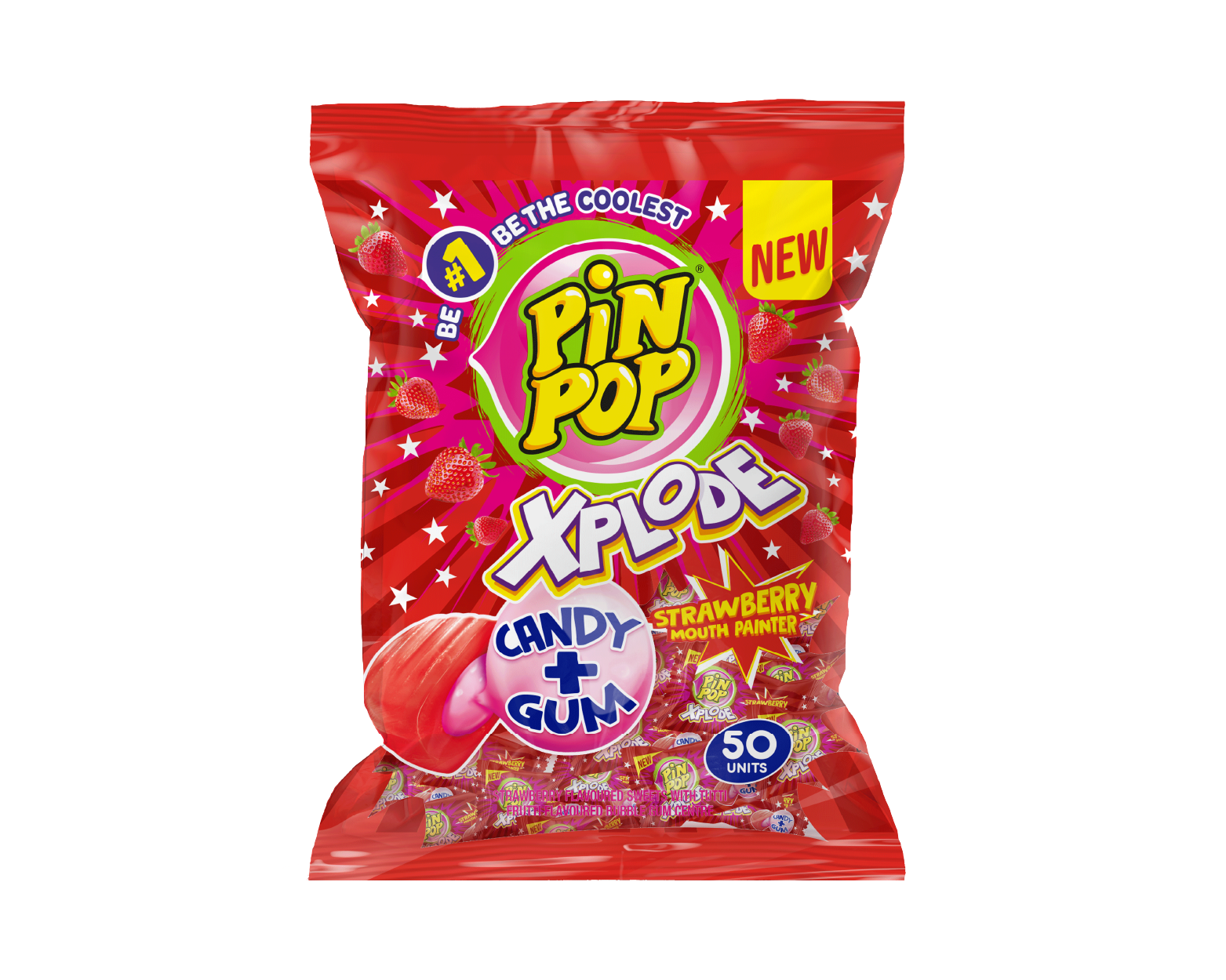 PinPop Xplode Strawberry Mouth Painter Candy